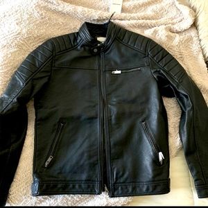 Men’s Jack and Jones leather bomber jacket NWT